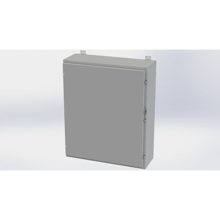 Saginaw Control & Engineering Clamps with Padlock Hasp Electrical Enclosures, 36 in H, 10 in D, 30 in W, NEMA 4, Carbon Steel SCE-36H3010LP